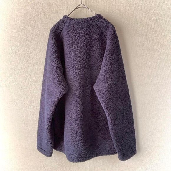 Uniqoa Fleece Sweatshirt Crew Neck Brushed Navy - Picture 6 of 6